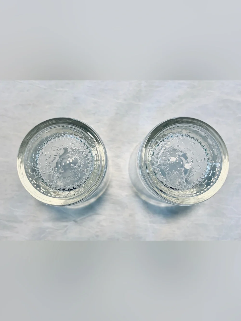 2 Crown Royal Lowball Whiskey Glasses Embossed Logo Clear Glass Made In Italy